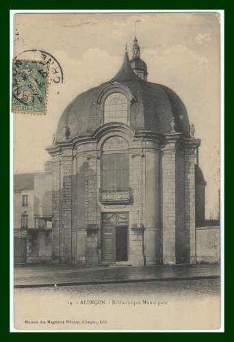 CPA ALENÇON (61) Bibliothèque Municipale voy 1907