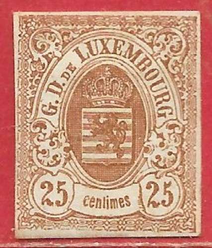 Luxembourg n°8 25c brun 1859-63 (*)