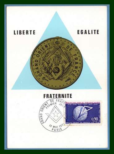 Carte Maximum N°1756 Grand Orient de France 1973