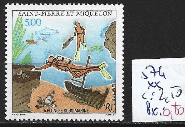 SAINT PIERRE ET MIQUELON 574 ** côte 2.50 €