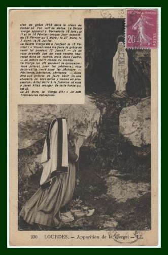  CPA LOURDES (65) Apparition de la Vierge voy