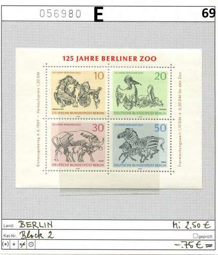 Berlin 1969 - Michel bloc 2 - ** neuf mnh