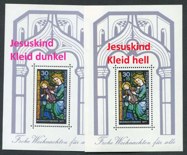 Berlin 1977 - Michel bloc 6 - ** neuf mnh - Jesus clair + foncé