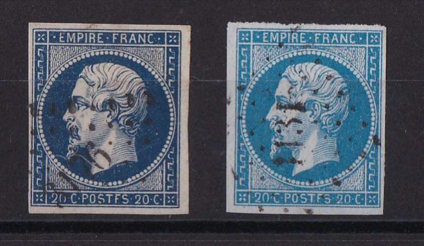 FRANCE  Y/T  n° 14Ah  (avec POSTFS)   oblitéré    1854