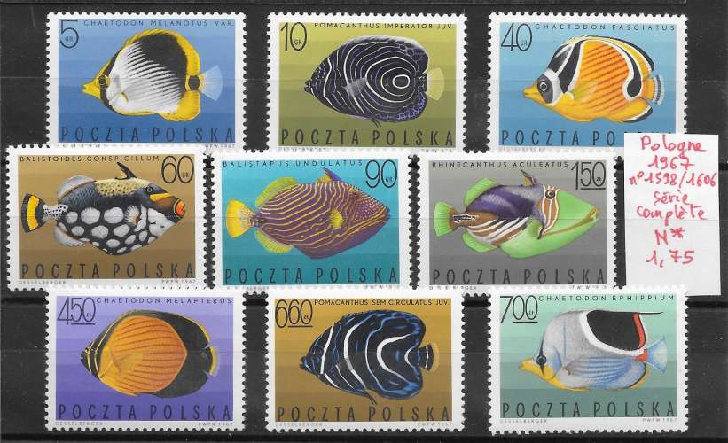 poisson aquariophilie - Pologne n°1598 à/to 1606 1967 *