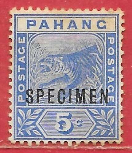 Malaisie Pahang n°7 5c bleu (SPECIMEN) 1891-95 *