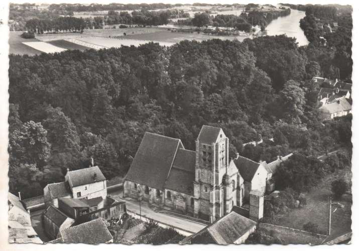 cpsm 95 En avion au dessus de Vauréal L'Eglise