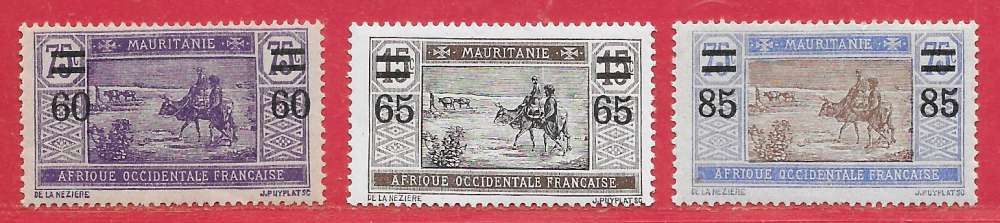 Mauritanie n°36 à/to 38 1922-25 *