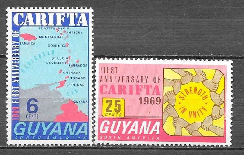 Guyana  N° 334/35 Yvert NEUF * ( MLH )