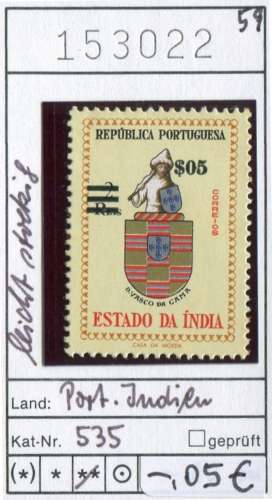 Inde Portugaise 1959 - Michel 535 - ** neuf mnh