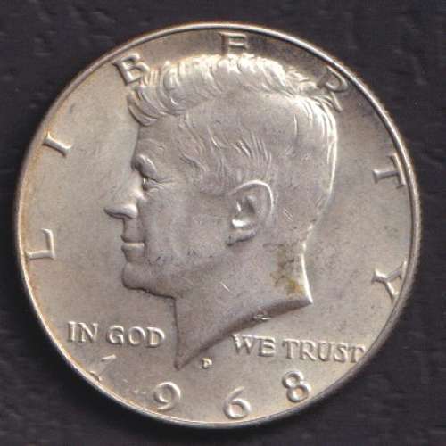 Etats Unis 1968 D 1/2 dollar Kennedy half dollar 