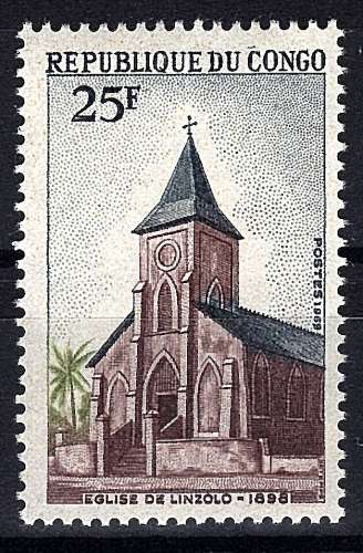 Congo Brazzaville 1970 : n° 251** / Eglise de Linzolo / TB