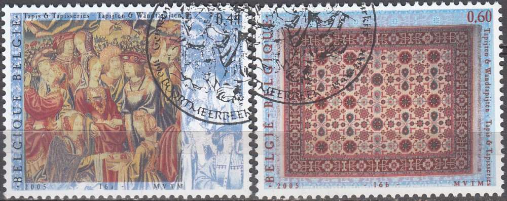 Belgique 2005 Michel 3461 - 3462 O Cote (2008) 1.70 € Tapis et tapisseries Cachet rond       