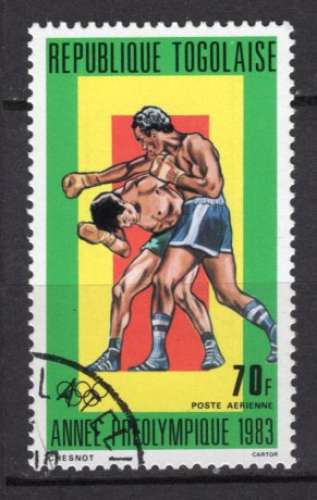 TOGO 1983 JEUX OLYMPIQUES  DE LOS ANGELES LA BOXE OBLITERE