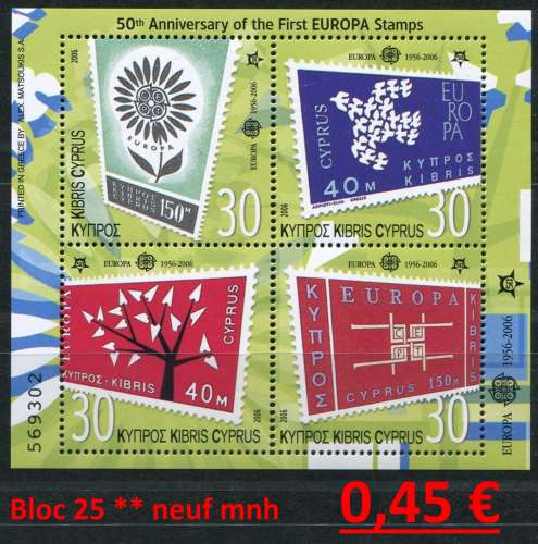 Chypre 2006 - Michel Block 25 - ** mnh neuf - CEPT