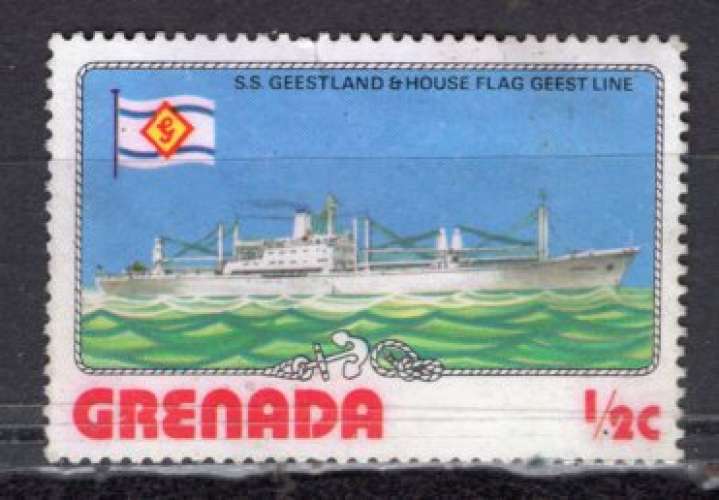 GRENADE 1976 NAVIRE DRAPEAU DE LA MAISON SPIRITLAND OBLITERE