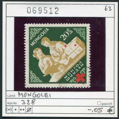 Mongolie - Michel 328  - oo oblit. - croix rouge