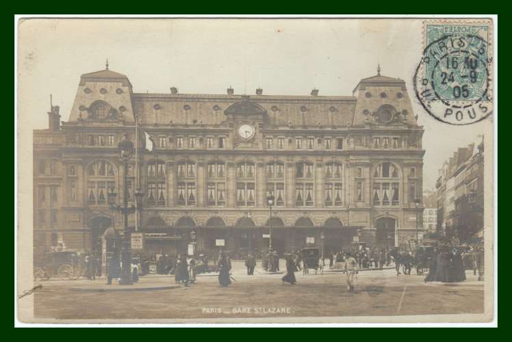 CPA PHOTO PARIS (75) Gare St Lazare voy 1905