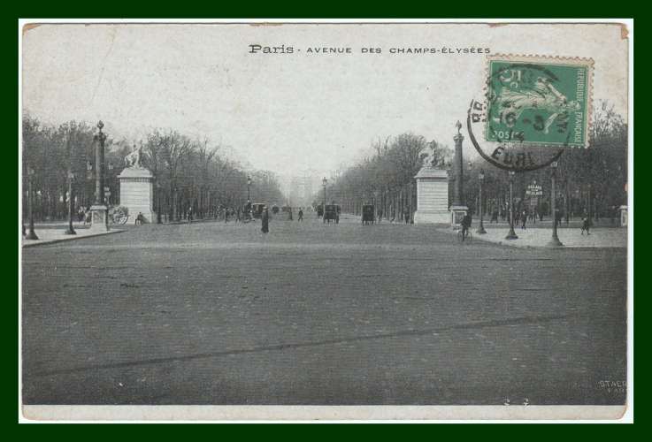 CPA  PARIS (75) Avenue des Champs Elysées voy 1914