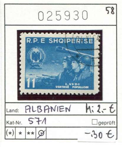 Albanie 1958 - Michel 571 - oo oblit.