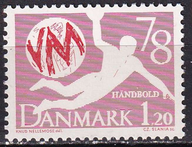 danemark ... n° 656  neuf**,gomme mate ... 1978