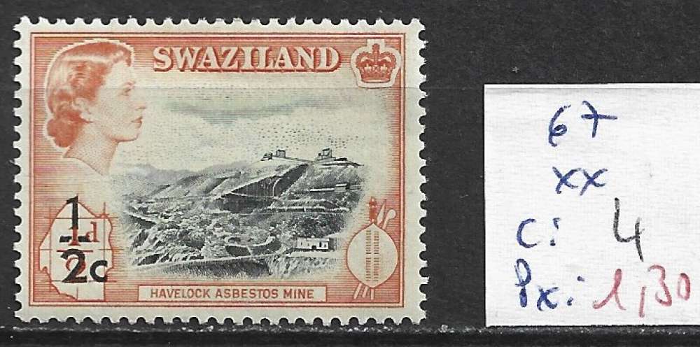 SWAZILAND 67 ** côte 4 €