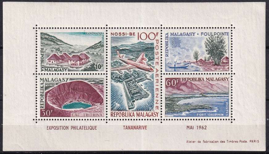 madagascar ... bloc n° 2  neuf** ... 1962