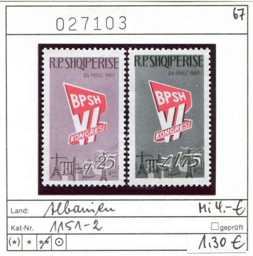 Albanie 1967 - Michel 1151-1152  - ** neuf mnh 