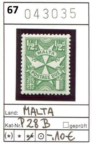 Malta 1967 - Michel timbres taxe 28 B - ** neuf mnh