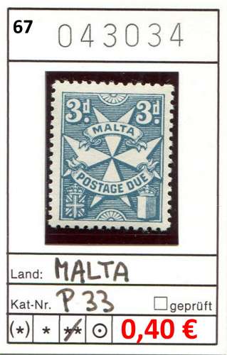 Malta 1967 - Michel timbres taxe 33 - ** neuf mnh