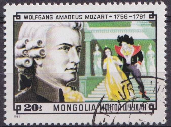 Mongolie 1981 Y&T 1151 oblitéré - Compositeurs - Mozart