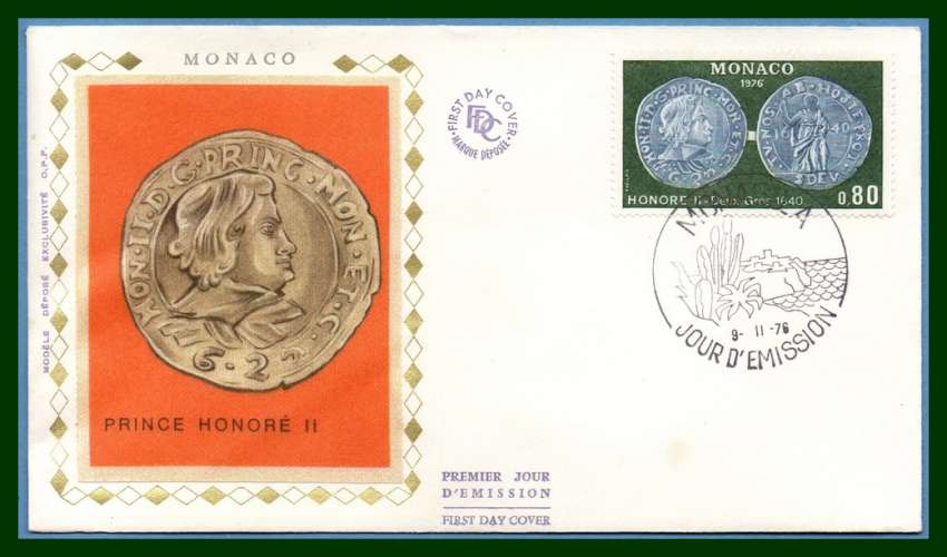  MONACO FDC N° 1069 Pièce Monnaie Honoré II 1976 