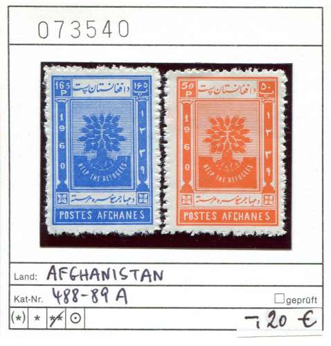 Afghanistan 1960 - Michel 488-489 A - ** neuf mnh