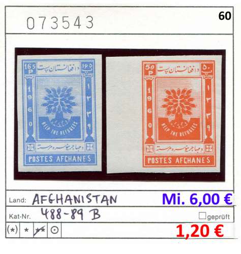 Afghanistan 1960 - Michel 488-489 B - ** neuf mnh