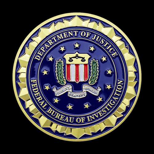 Médaille NEUVE plaquée Or - FBI Federal Bureau of Investigation