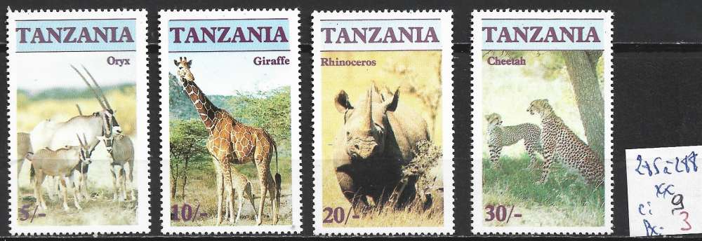 TANZANIE 285 à 288 ** côte 9 €