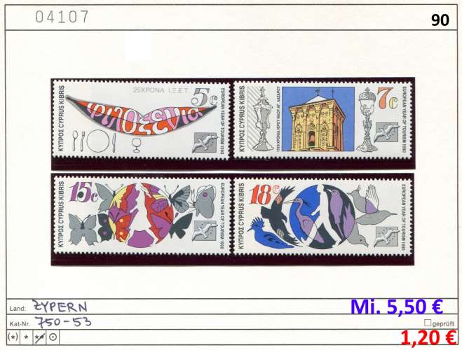 Chypre 1990 - Michel 750-753 - ** mnh neuf - 