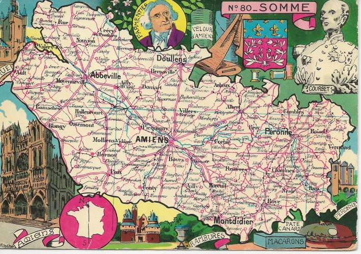 FRANCE - SOMME - CARTE ROUTIERE