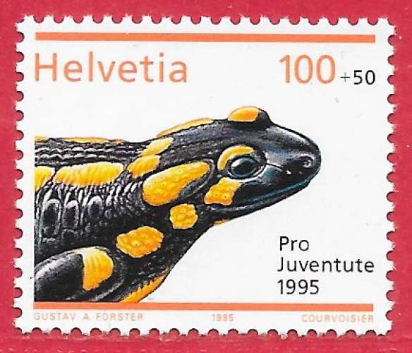 reptile salamandre - Suisse n°1497 1F + 0F50 1995 **