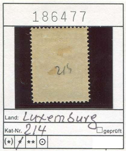 Luxembourg 1929  - Michel 214 - * mh  charn. - 