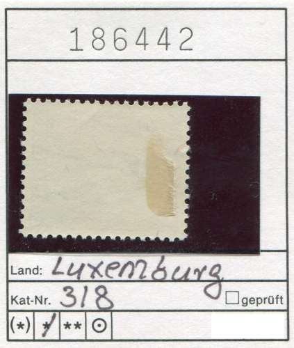 Luxembourg 1938  - Michel 318 - * mh  charn. - 