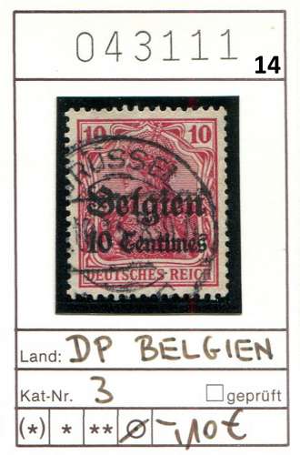 Belgique 1914 - Occupation allemande - Michel 3 - COB OC3 - oo oblit.