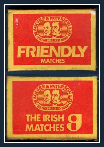 Boîte allumettes Friendly Irish Matches (utilisée)