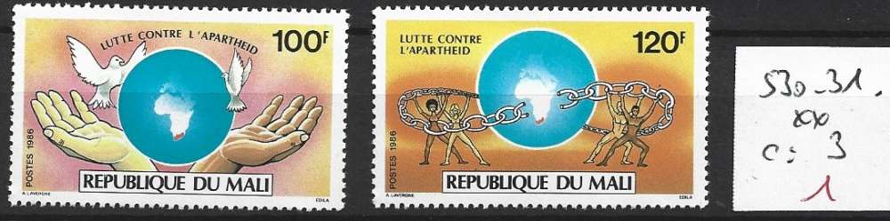 MALI 530-531 ** côte 3 €