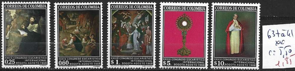 COLOMBIE 637 à 641 ** côte 5.50 € 