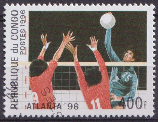 Congo 1996 Y&T 1039 oblitéré - Jeux olympiques d'Atllanta - Volley ball 