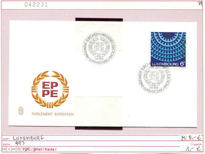 Luxembourg 1979 - Michel 993 - oo oblit. - sur FDC - 