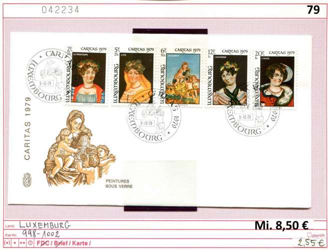 Luxembourg 1979 - Michel 998-1002 - oo oblit. - sur FDC - 