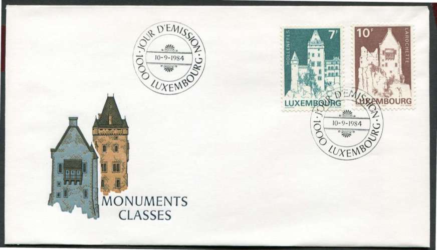 Luxembourg 1984 - Michel 1105-1106 - oo oblit. - sur FDC - 