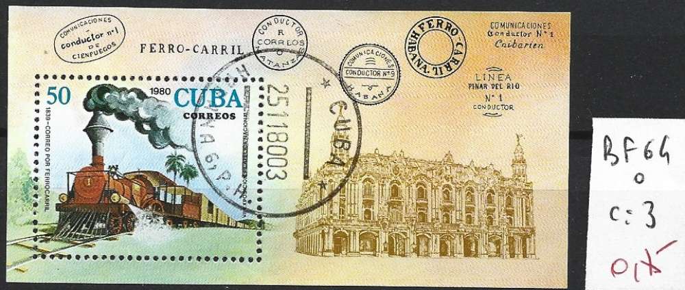 CUBA BF 64 oblitéré côte 3 €